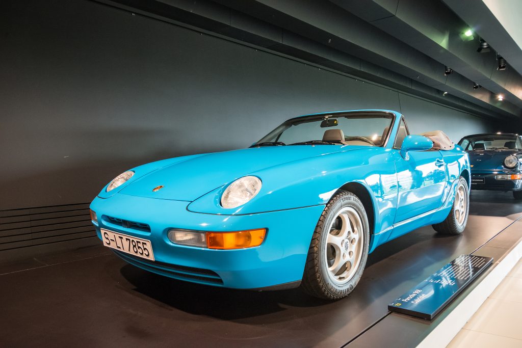 Porsche 968 Spyder on display.